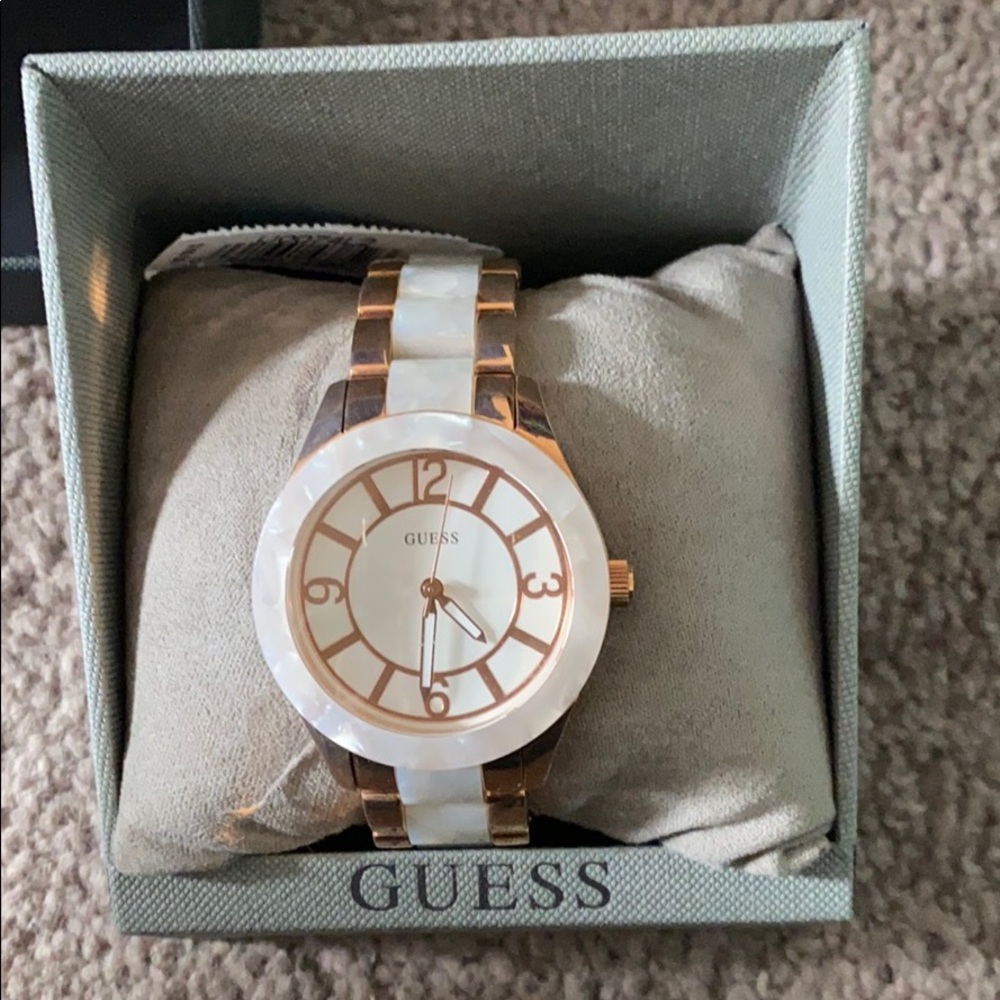 Rose gold Guess watch